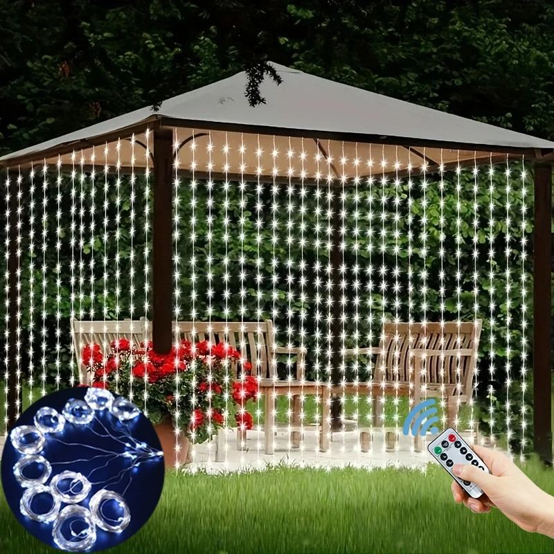 Compact Low Voltage USB Powered LED Curtain Light Array for Festive Decor