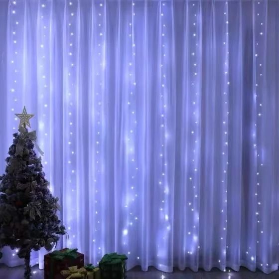 Remote Controlled USB Window LED Curtain Garland Fairy Lights with Extended Width Size Options for Holiday Decor