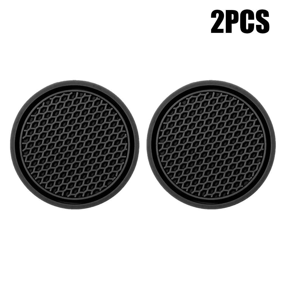 Universal Car Coasters Non Slip Cup Holder Rubber Mat Auto Interior Accessories