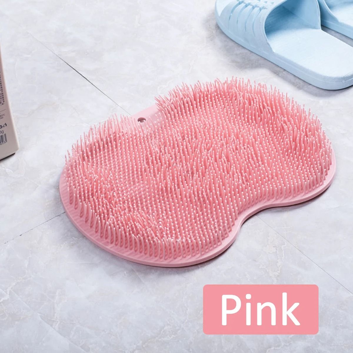 Silicone Shower Foot Scrubber and Wall Mounted Back Massager Mat with Suction Cups