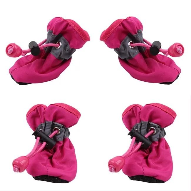 4 Piece All Season Pet Dog Shoes Anti Slip Water Resistant Boots Warm Puppy Booties