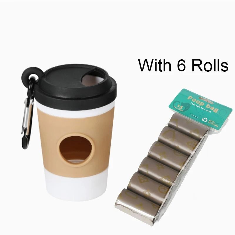 Portable Coffee Cup Dog Poop Bag Dispenser Outdoor Pet Waste Bag Storage Holder