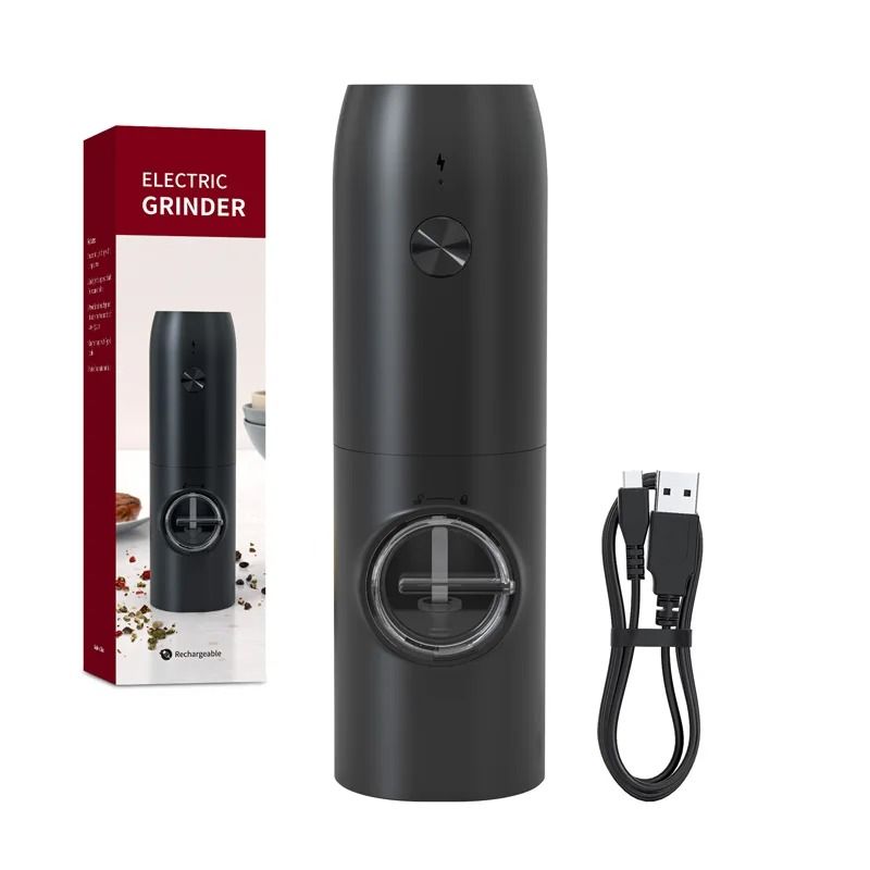 Gravity Sensing Automatic Pepper and Salt Grinder Set with LED Light & Adjustable Coarseness