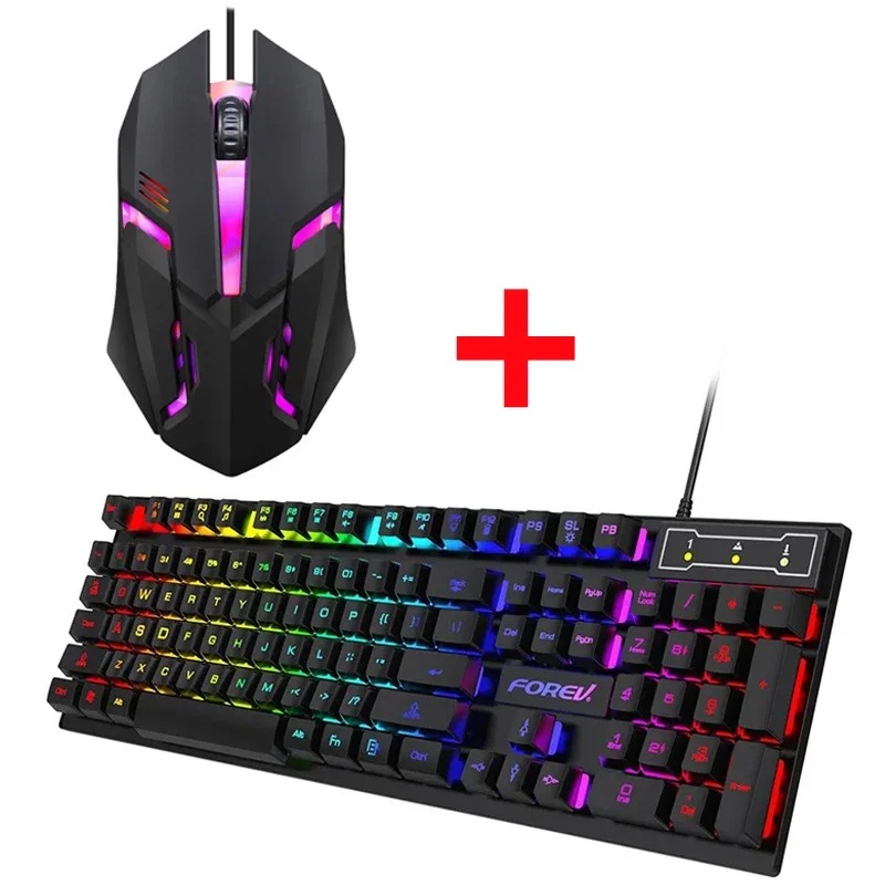 Key Backlit Mechanical Gaming Keyboard and Mouse Set Wired for PC Laptop