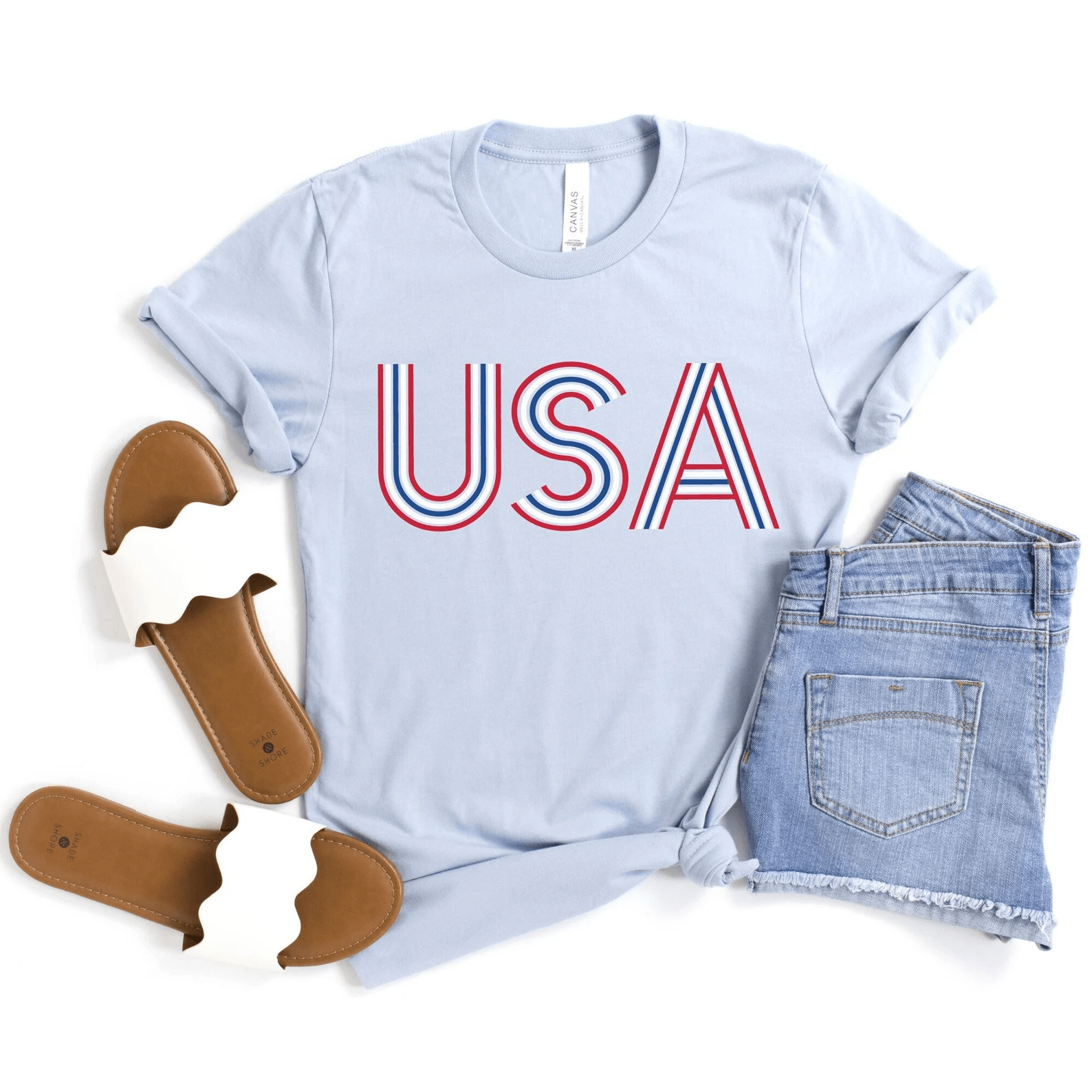 Retro USA American Flag Shirt Women Vintage 4th of July Shirt Patriotic Merica Tee
