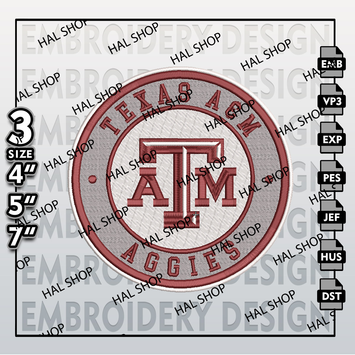 Texas A&M Aggies Embroidery Designs, NCAA Machine Embroidery | Inspire ...