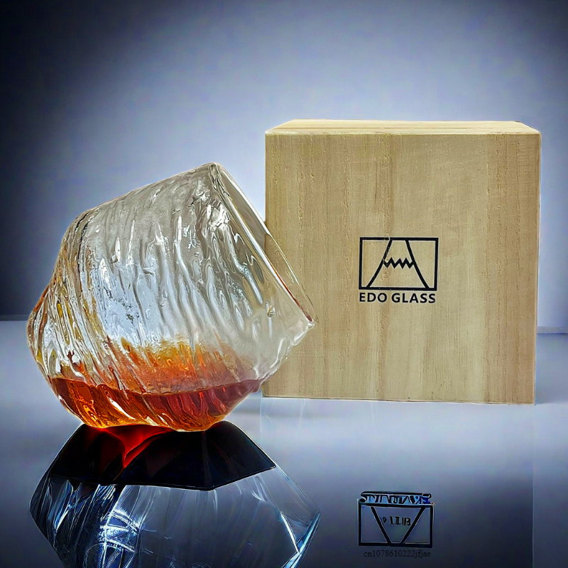 Retro Whiskey Glass Hazy Hammer Wine Tumbler Drinking Cup Cognac Brandy Whisky Mug with Wo
