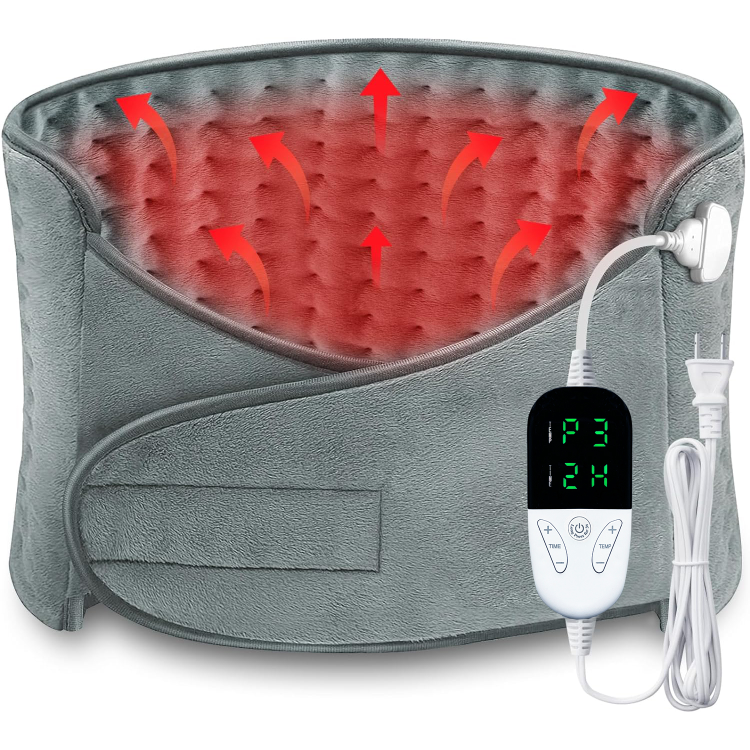 Portable Electric Heating Waist Belt, Thermal Pad for Office Home, Adjustable Lumbar Belt, Abdomen Back Hand Warmer