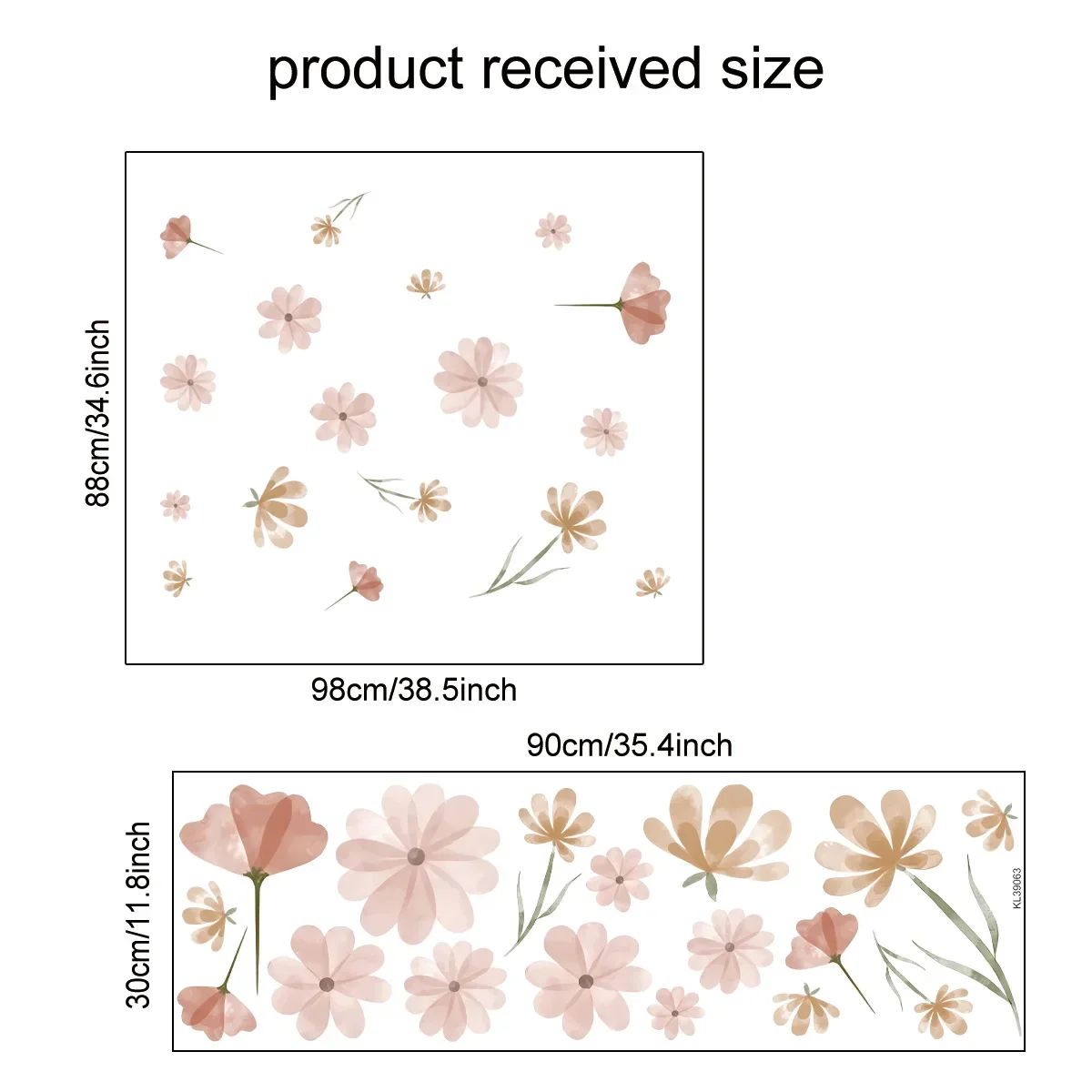 Floral Plants Flowers Wall Stickers, Self Adhesive Vinyl Wall Decor for Living Rooms, Background Wall Decoration