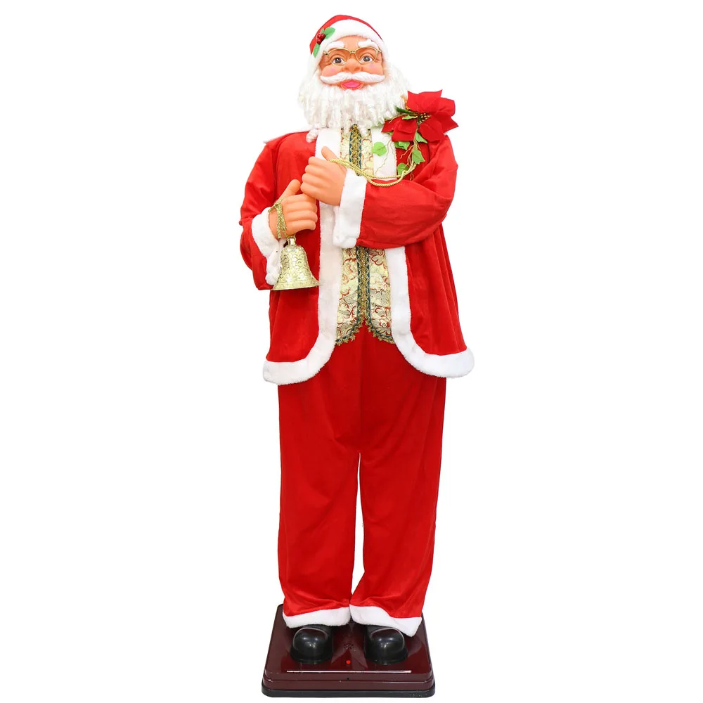 Collapsible Christmas Life Size Animated Rock Singing Santa Claus Decoration for Hotel Doorway