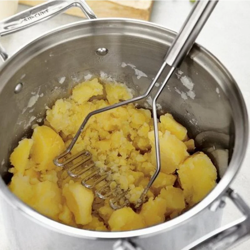 Wavy Stainless Steel Potato Masher Press, Cooking Tool for Mashed Potatoes, Kitchen Accessories