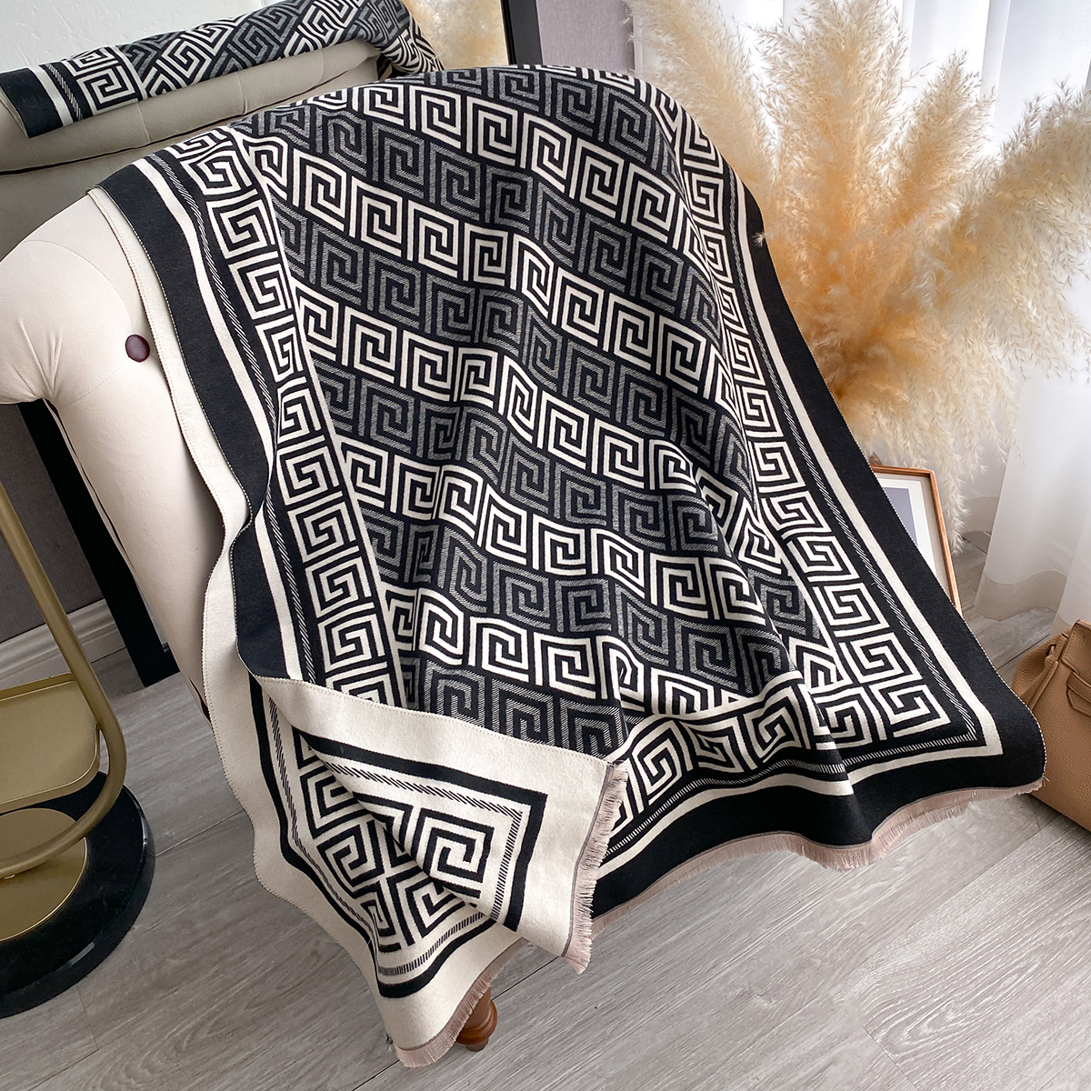 Winter Women Luxury Brand Thick Warm Shawl Plaid Scarves Soft Female