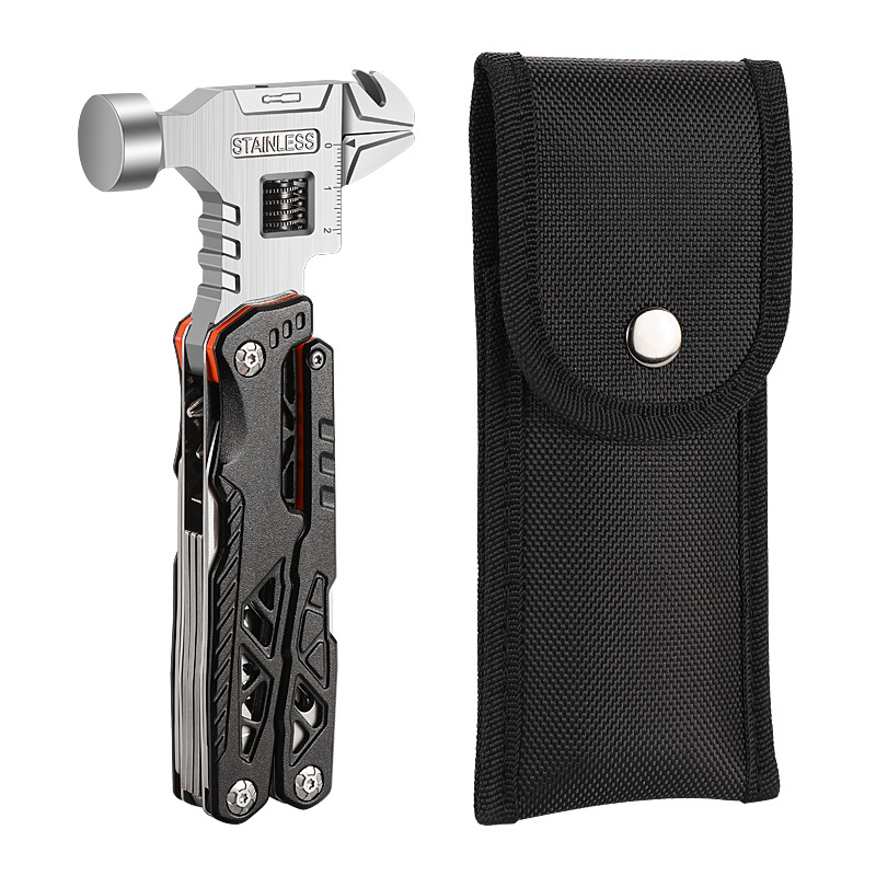 All-in-One Tool Hammer Multifunctional Wrench Camping Pliers Emergency Car Folding Nail Hammer