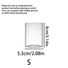 Large Capacity Glass Vase Candle Decoration Straight Tube Wedding Glass Cup Dining Table Storage Jar Candlestick