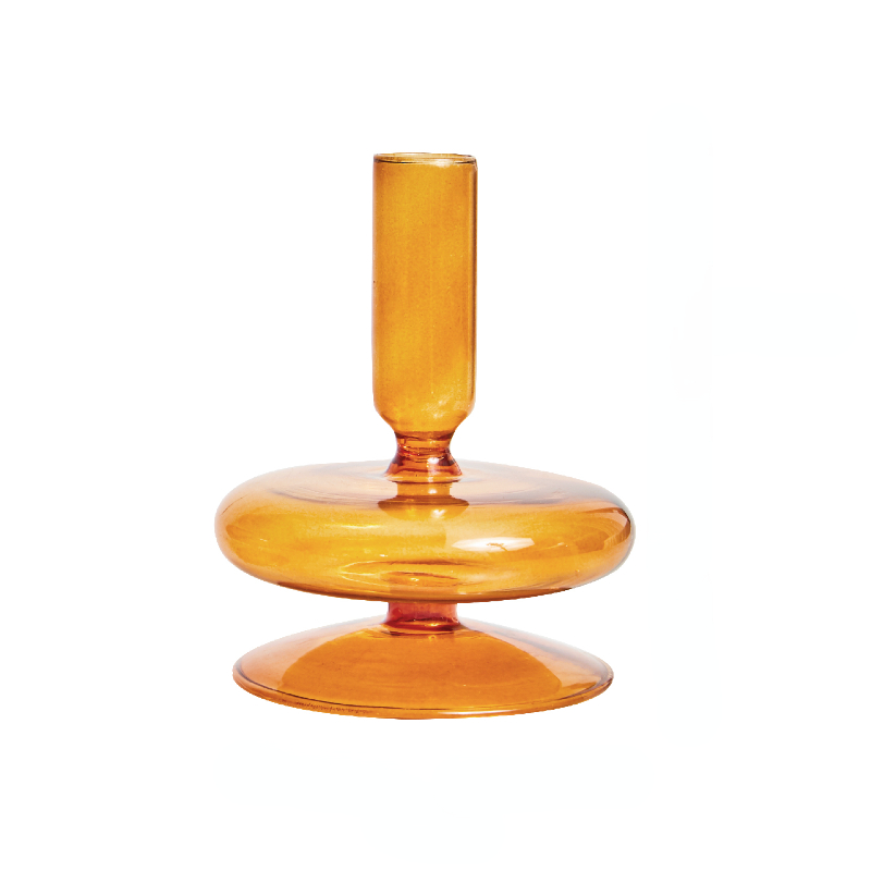 Glass Candlesticks for Home Wedding Table Floriddle Taper Candle Holders Glass Vase Bookshelf Candle Stand