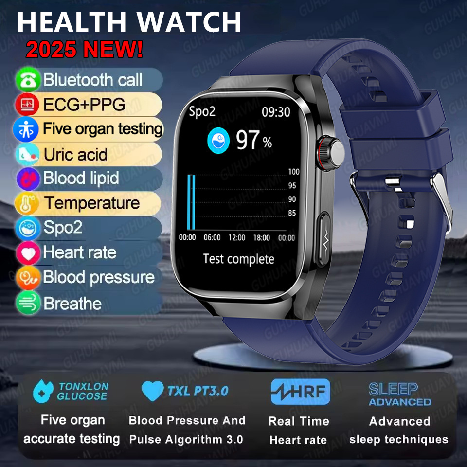Bluetooth Call Smart Watch For Men Uric Acid Body Fat Physical Examination Smart Bracelet Five Organ Health Monitor