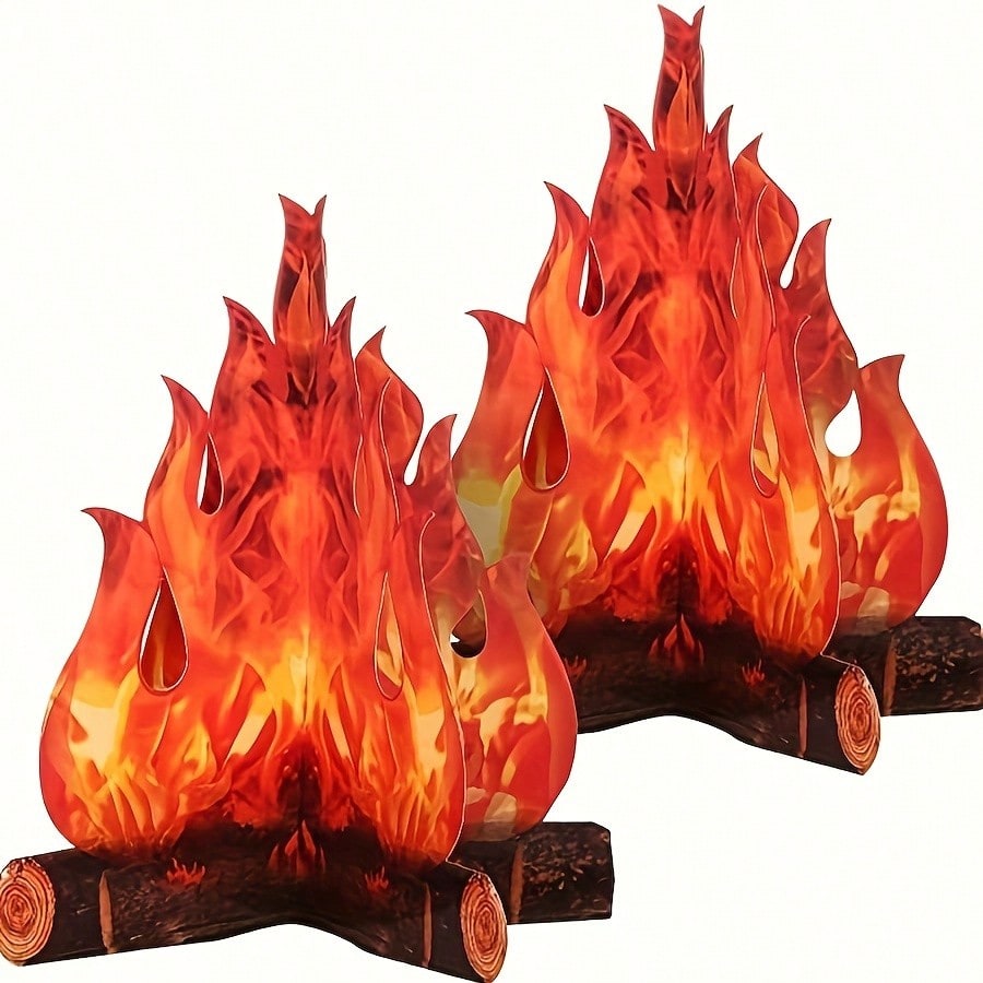 3D Halloween Fire FakeFlame Decorative Bonfire Centerpiece, Halloween Decoration
