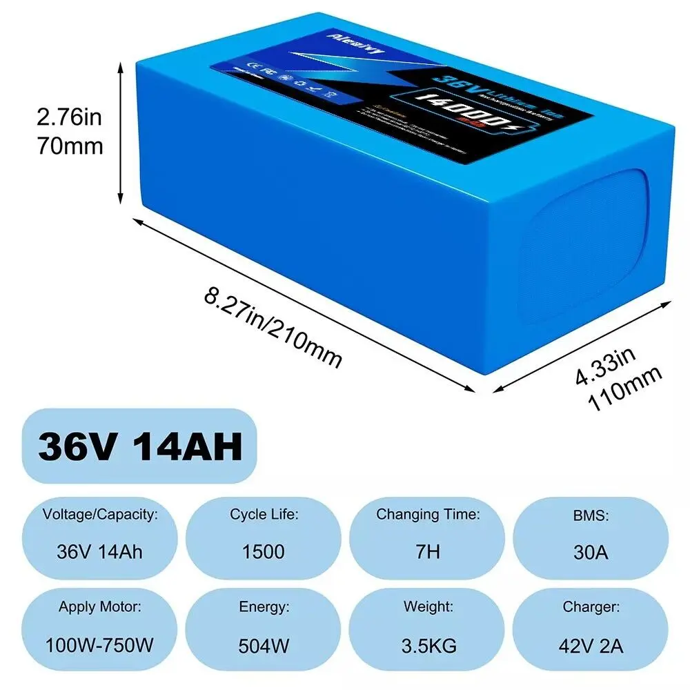 Lithium Battery Pack Ebike Battery with Charger for Bicycle Scooter Motorcycle