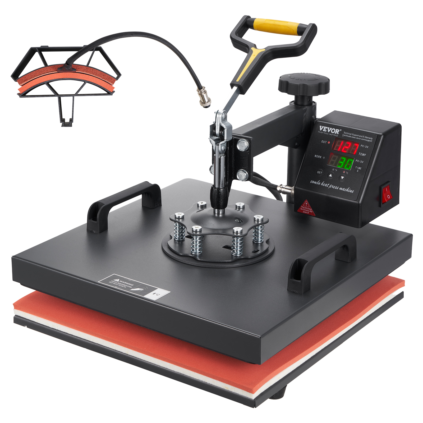 Multifunctional Heat Press Machine Swing-Away Sublimation Printer for T-shirts Caps DIY
