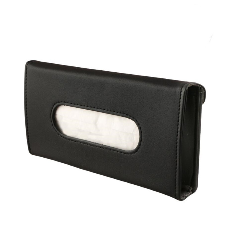 PU Leather Car Tissue Box Sun Visor Hanging Block Towel Napkin Holder Organizer Storage Bag Paper Rack