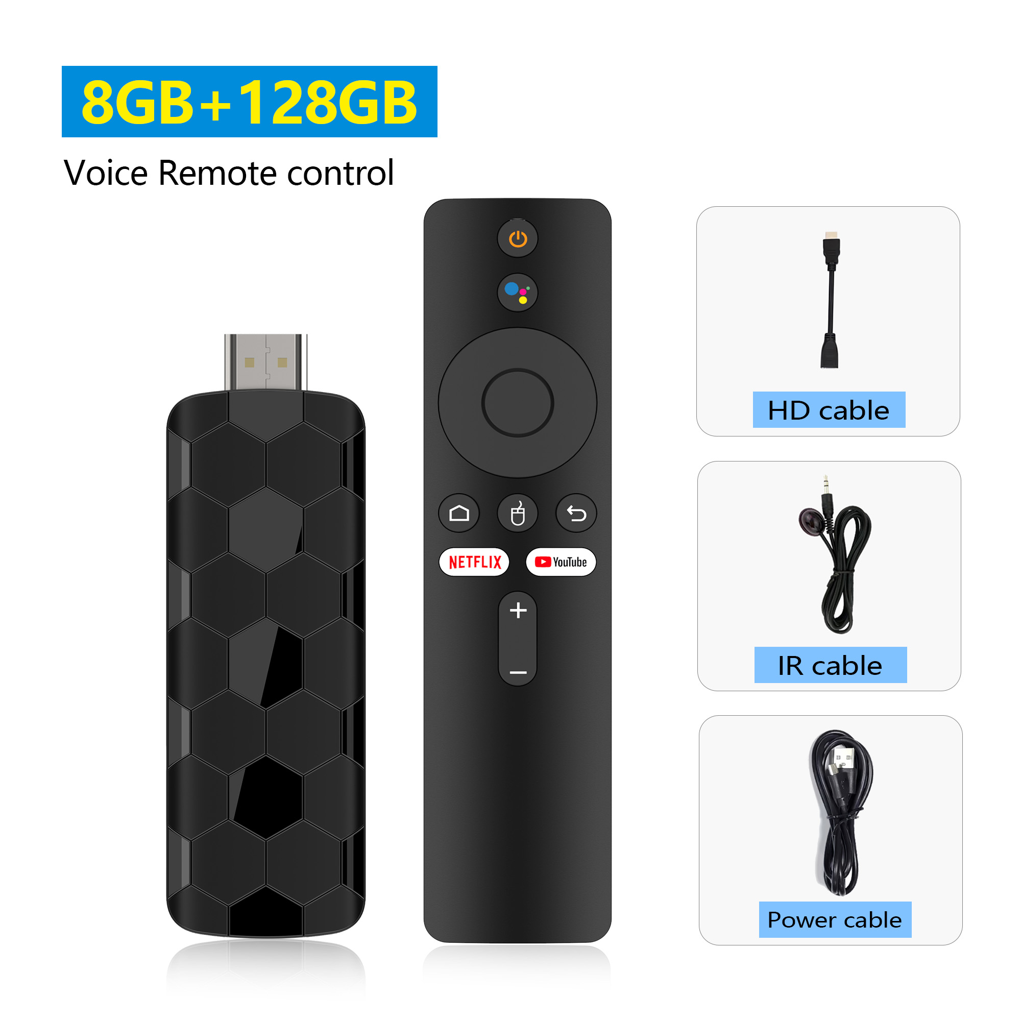 Mini TV Stick Wifi Android ATV RAM ROM Voice Remote Global Streaming TV Box