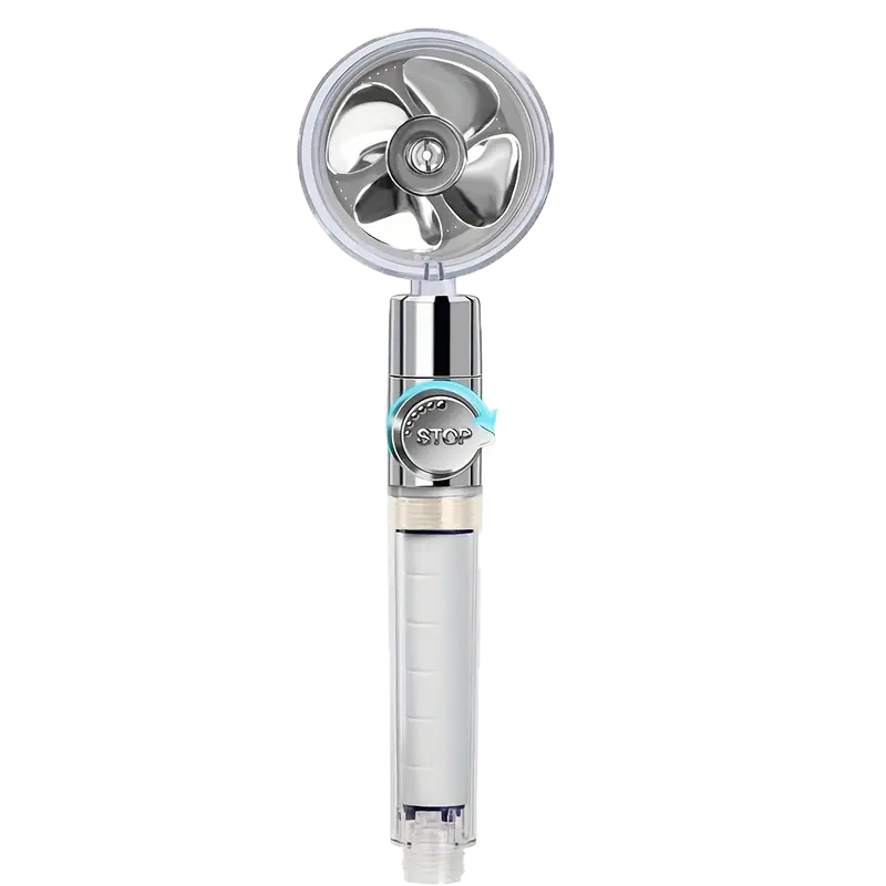 Small Waist Shower Head Turbo Fan High Pressure Rotating Handheld Shower Set Bathroom Accessories
