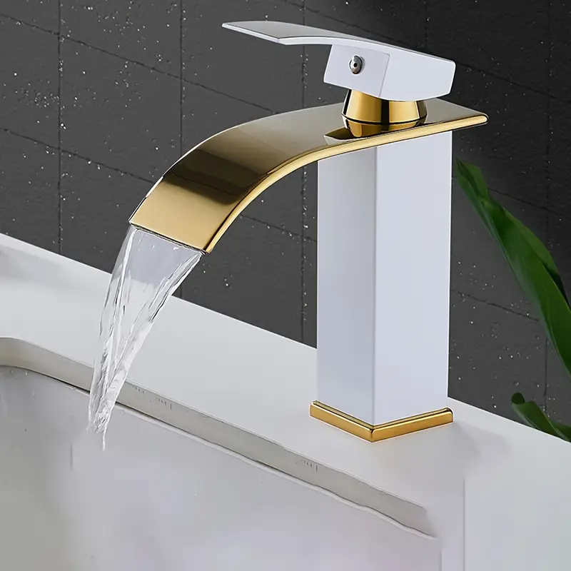 Luxury Waterfall Faucet Hot and Cold Dual Control Stainless Steel Alloy for Bathroom Sink