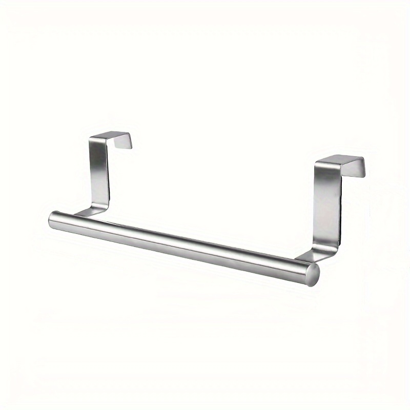 Stainless Steel No Drilling Door Back Towel Holder Rack Kitchen Cabinet Cloth Hanging Storage Shelf Towel Bar