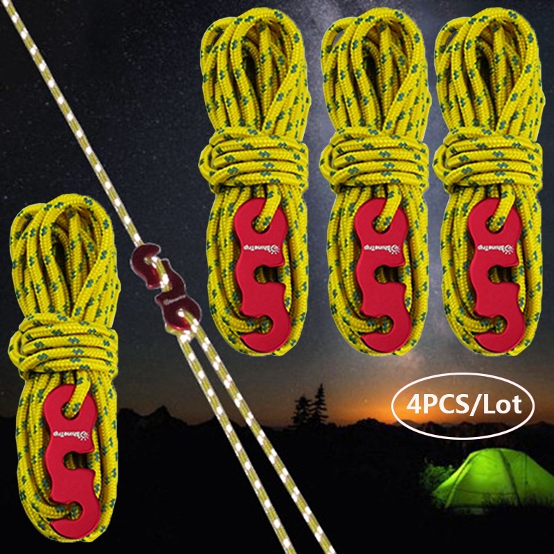Reflective Outdoor Tent Ropes with Buckles Windproof Camping | Inspire ...