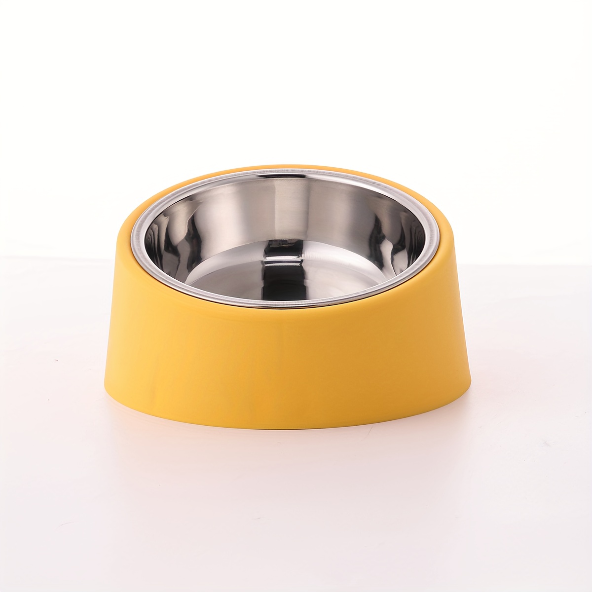 Stainless Steel Elevated Dog Bowl with Slanted Mouth and Rack Durable Detachable Pet Bowl for Food and Water Basin