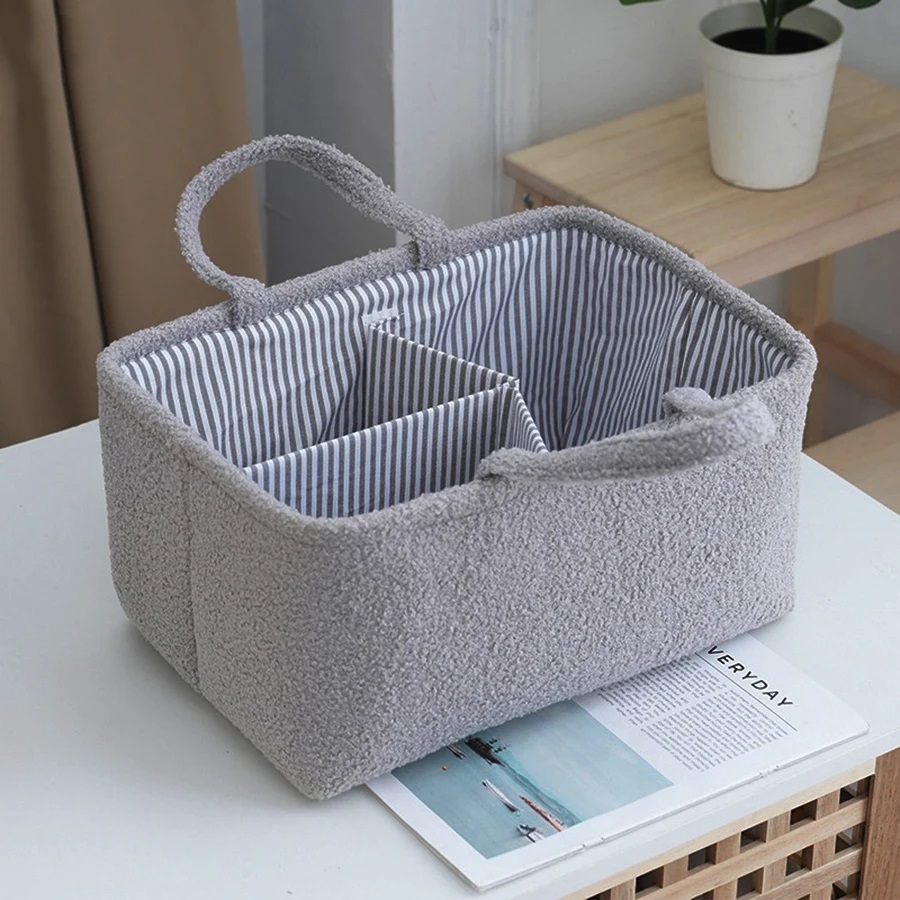Multifunctional Baby Products Organizer Basket Diaper Bag Travel Portable Mommy Bag Feeding Bottle Storage Handbag
