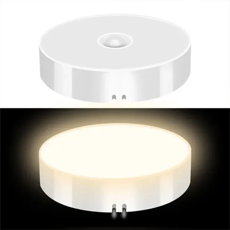 USB Rechargeable PIR Motion Sensor LED Night Light, Wireless Night Lamp For Wardrobe Cabinet Stairs