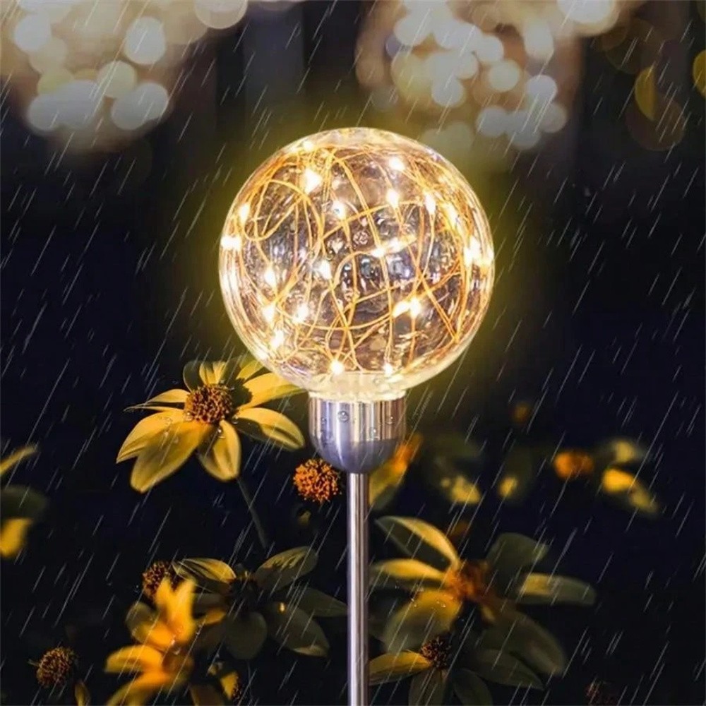 Garden and Lawn LED Solar Warm Light Wishing Ball, Perfect for Courtyard, Balcony, Party, Festival Decoration