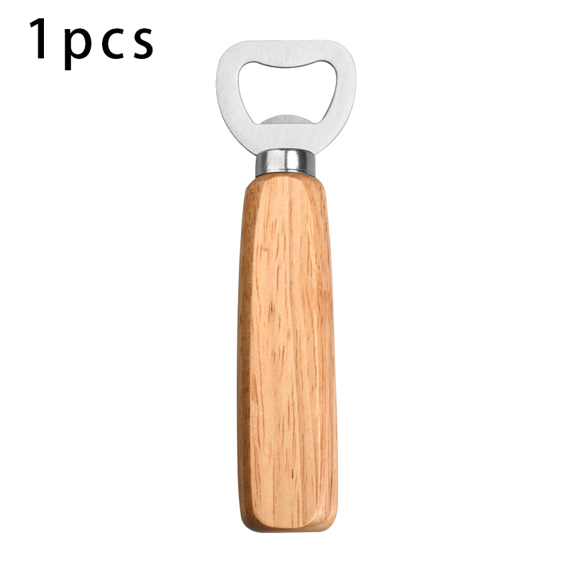 Wooden Handle Beer Bottle Opener Stainless Steel Commercial Bottle Opener