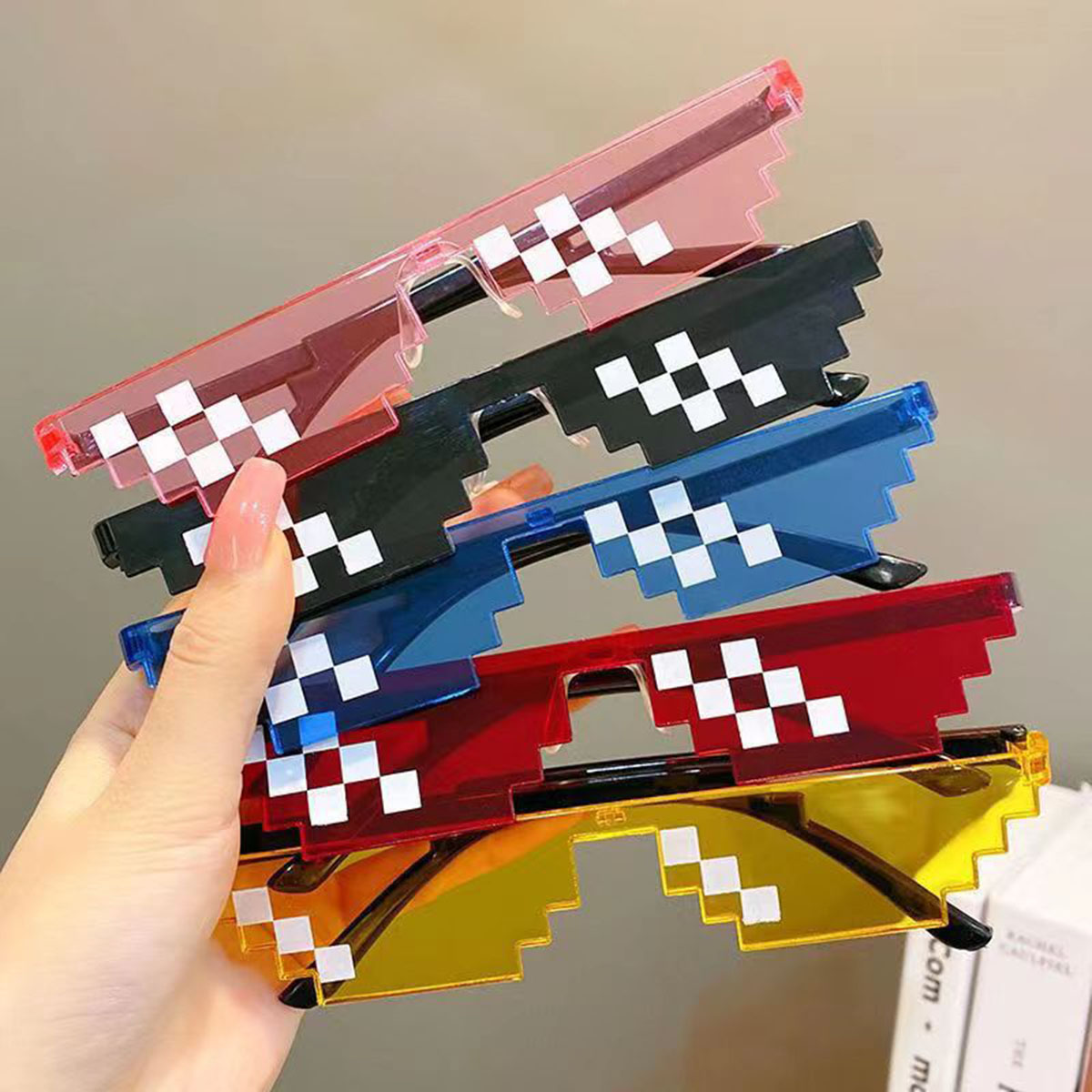NEW Mosaic Sunglasses Pixel Glasses Thug Life Deal With It Cool Jokes Funny Toys