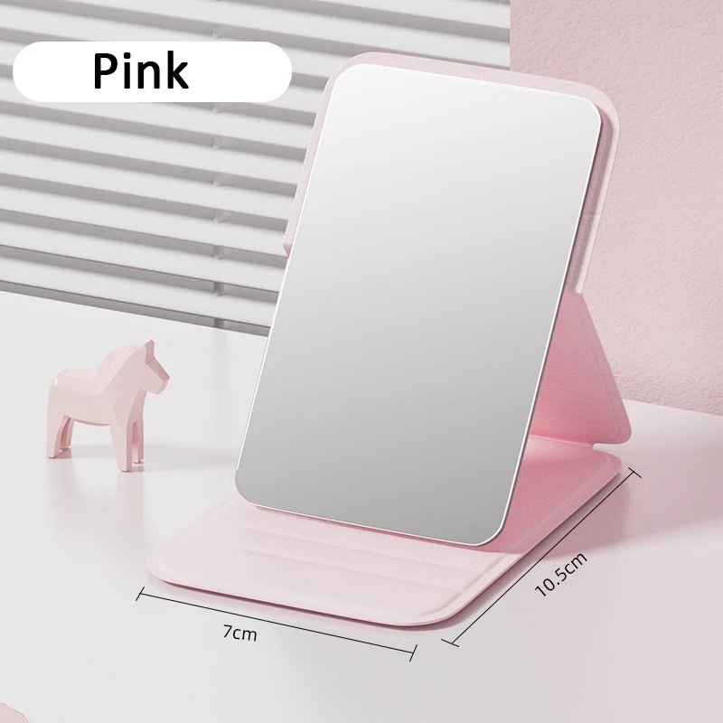 Compact and Stylish Women MINI Folding Makeup Mirror, High-Quality Portable Pocket Mirror with Solid Color Handle