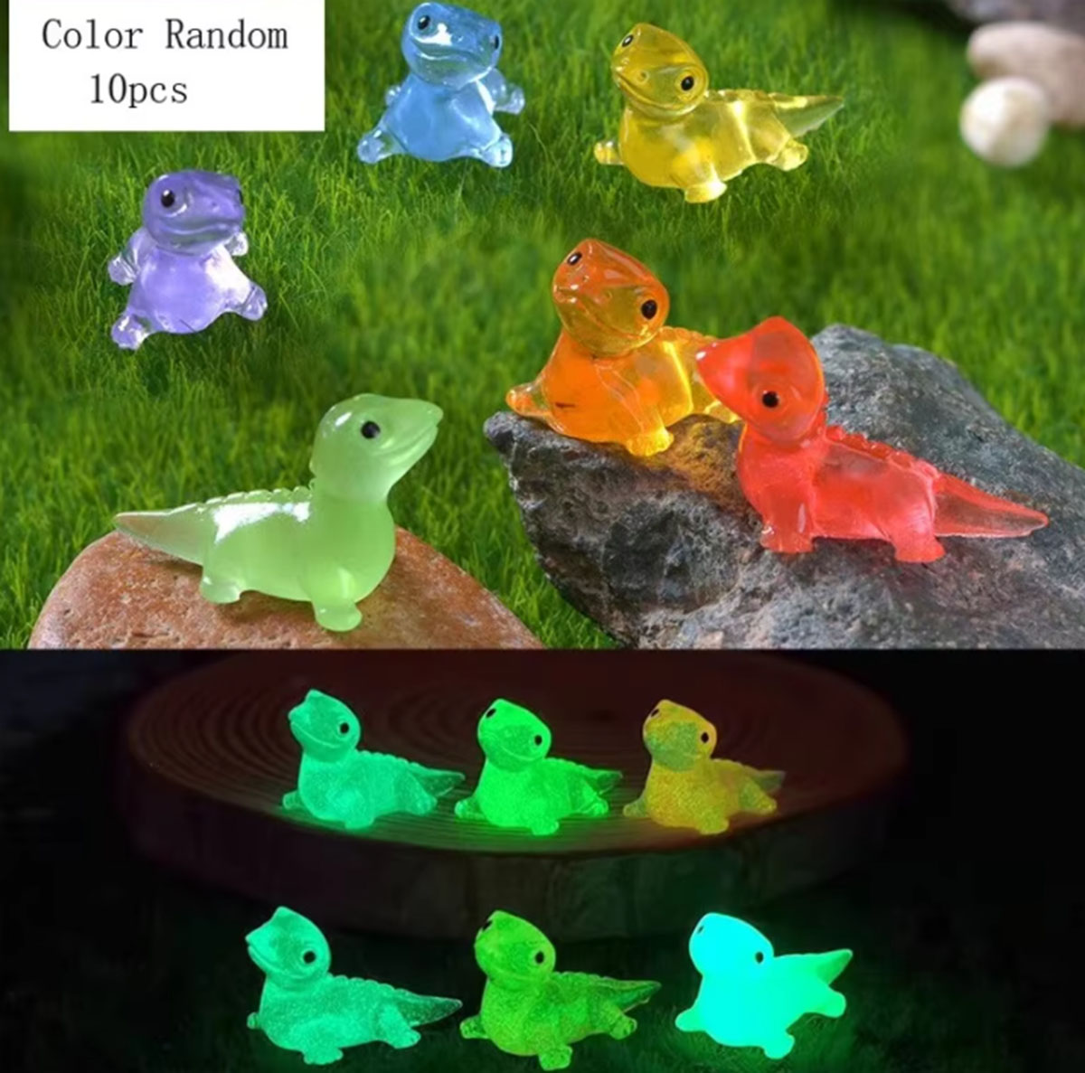 Miniature Lizards Glow At Dark Lizard Vivarium DIY Accessories Fairy Garden Decoration Animal Figurines