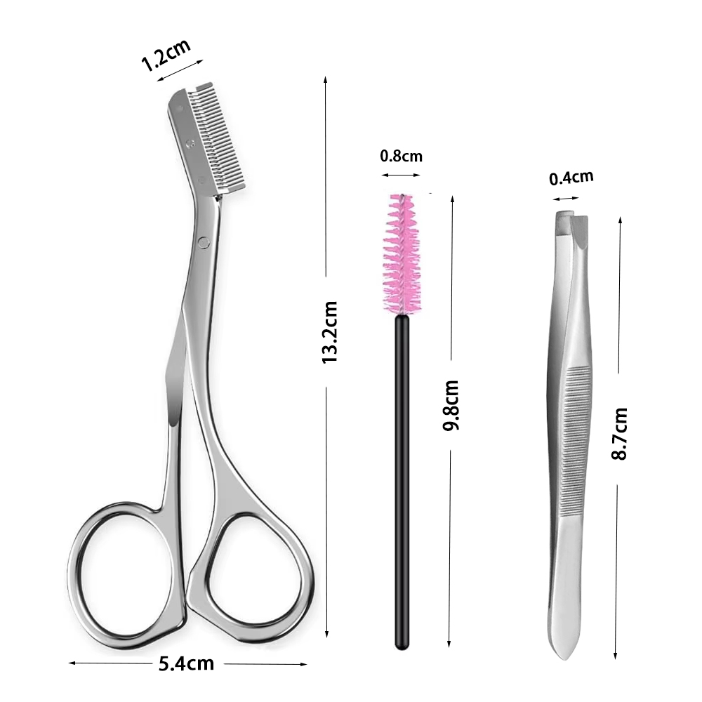 High Quality Makeup Scissors for Eyebrow Trimming with Eyebrow Comb Hair Remover Tool