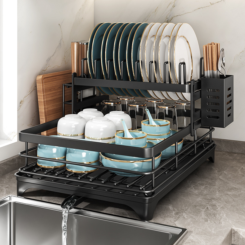 Adjustable Stainless Steel Dish Drying Rack Over Sink | Inspire Uplift