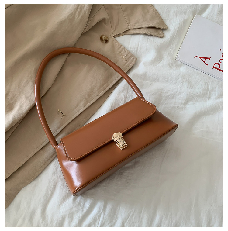 Vintage Underarm Bag, Fashion Retro Women's Shoulder Bag, Simple Solid Color Handbag