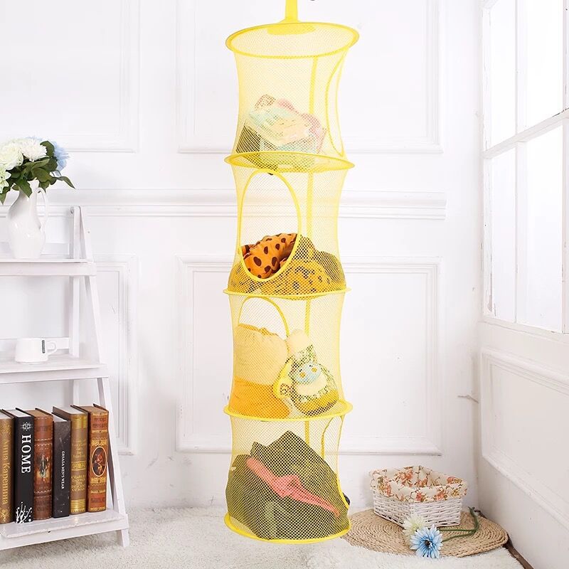 Foldable Plush Animal Storage Net Compartment Hanging Mesh Toy Hammock for Kids Room