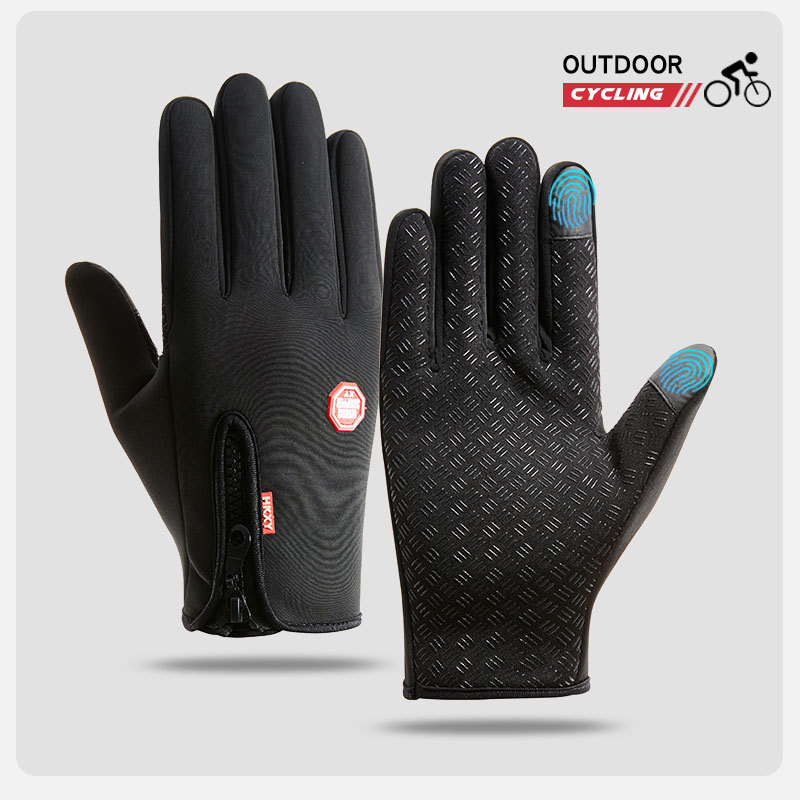Mens Winter Cycling Gloves Waterproof Touchscreen, Thermal, Non-Slip, for Outdoor, Motorcycle & Driving