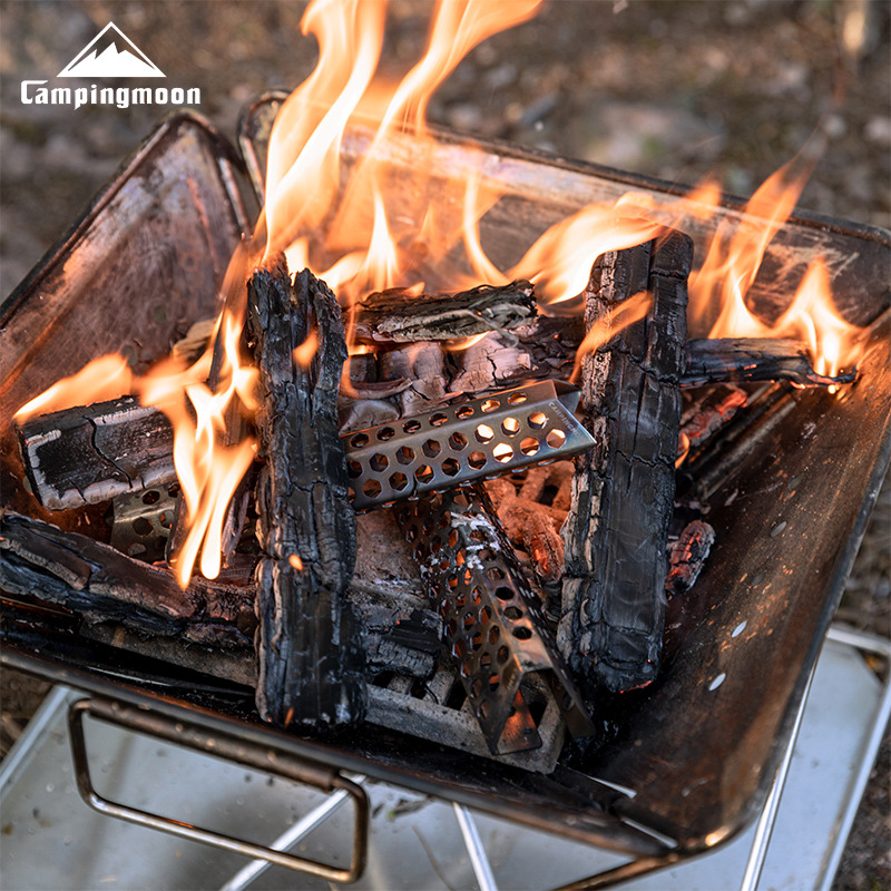 Small Stainless Steel Camping Burner Fully Smokeless Honeycomb Design for Outdoor Use
