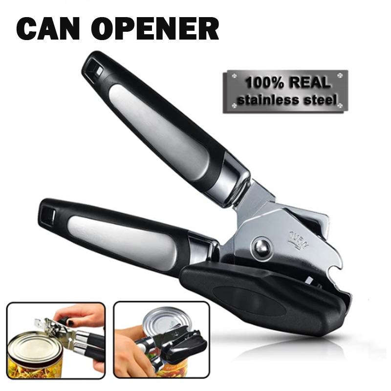 Heavy-Duty Stainless Steel Can Opener Multifunctional Manual Side-Cut Tins & Bottle Opener