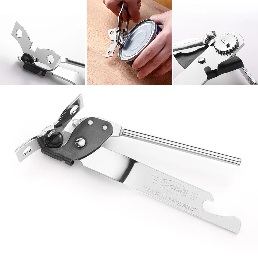 Multifunctional Stainless Steel Can & Bottle Opener for Weak Hands Kitchen Gadget