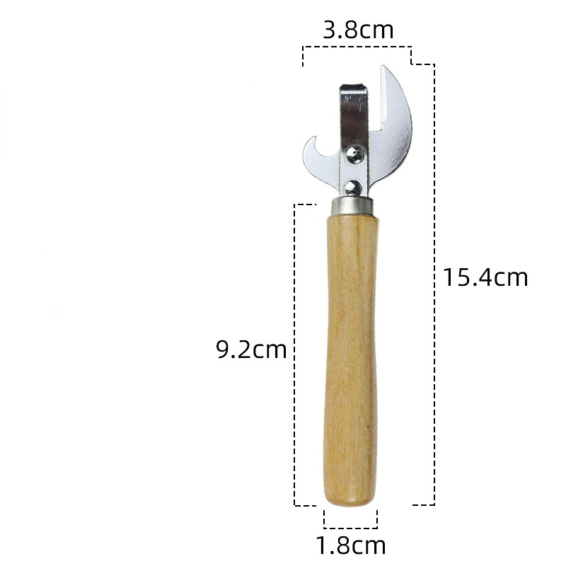 Wooden Handle Multifunctional Can & Beer Bottle Opener Portable, Ergonomic Design for Effortless Kitchen Use