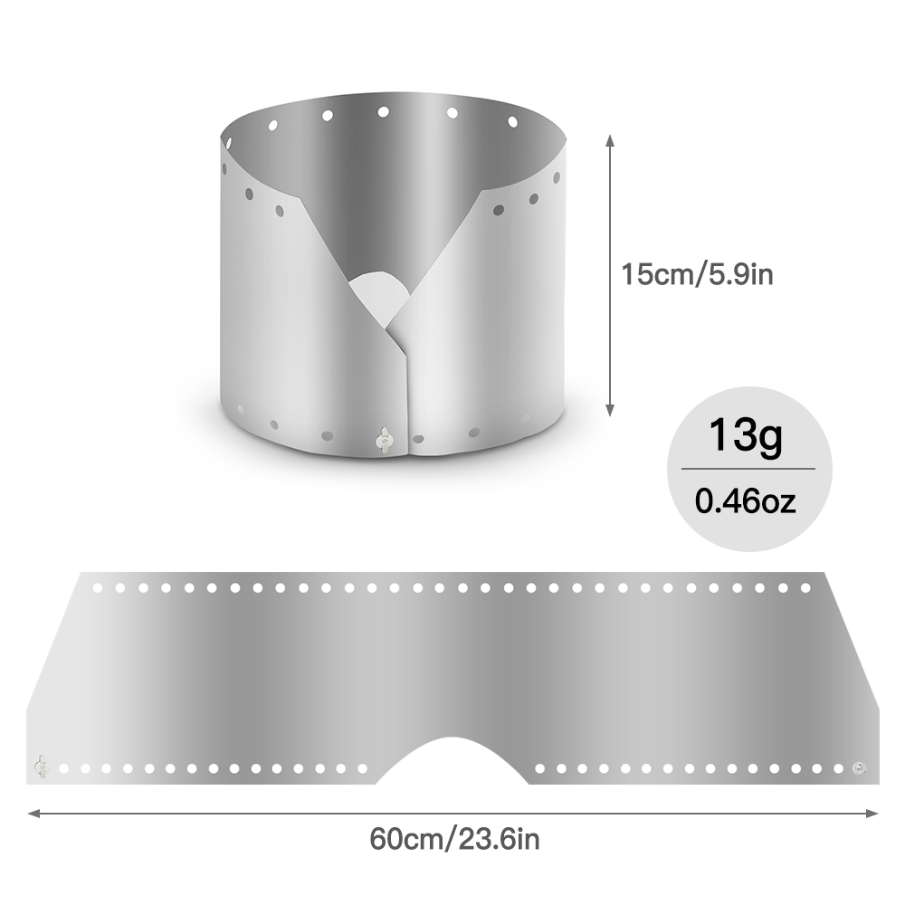 Foldable Camping Stove Wind Shield Titanium Windproof Outdoor Cooking Screen