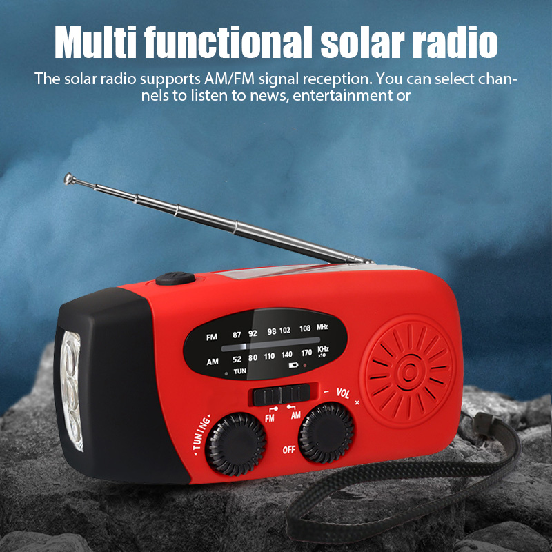 All-In-One Emergency Radio with Solar Crank Charger, NOAA Weather Alerts & Power Bank