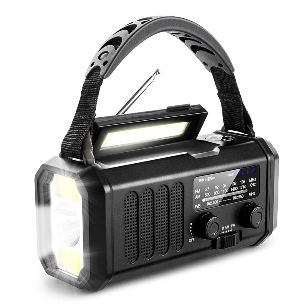 Emergency Radio with Solar Hand Crank & NOAA Weather Alert Power Bank