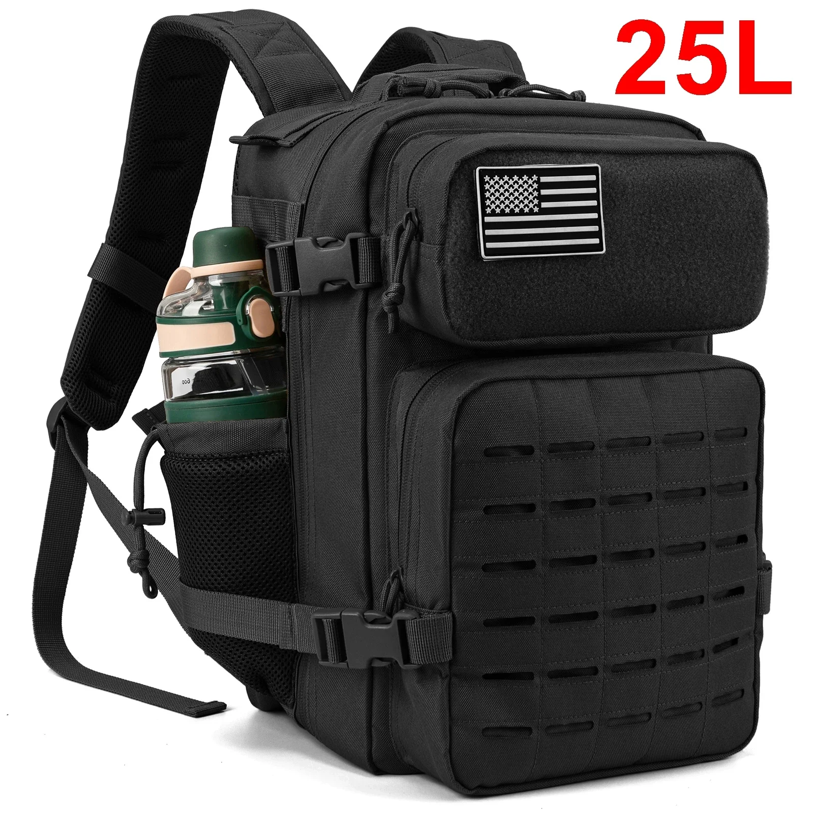 Tactical Outdoor Backpack with Dual Cup Holders for Hiking & Survival